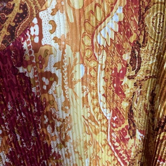 🎀Avenue Multicolor Long Paisley Short Sleeve Blouse - Picture 4 of 4